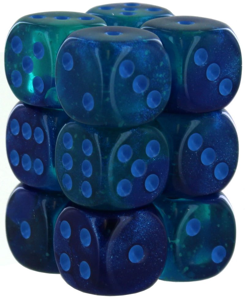 Chessex Gemini Blue-Blue/light blue 16mm d6 Dice Block