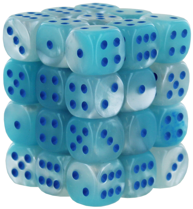 Chessex Gemini Pearl Turquoise-White/blue 12mm d6 Dice Block