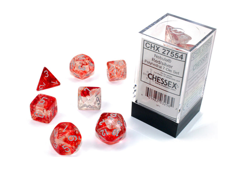 Chessex Nebula Red/silver Polyhedral 7-Die Set