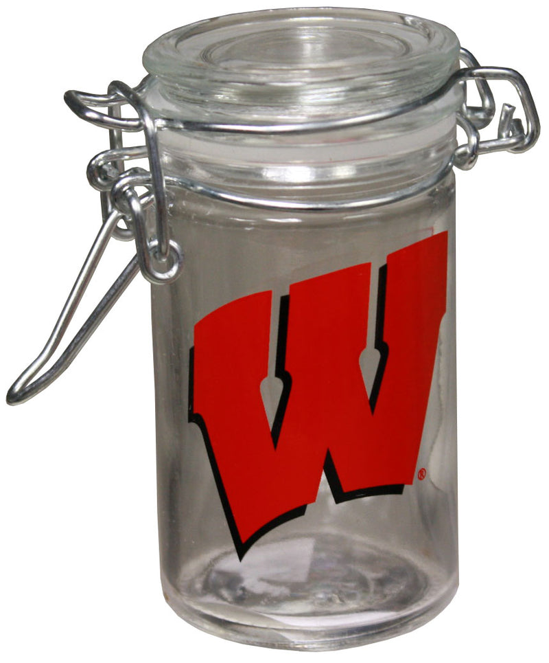 Wisconsin Badgers 2oz Glass Jar with Clasp Lid