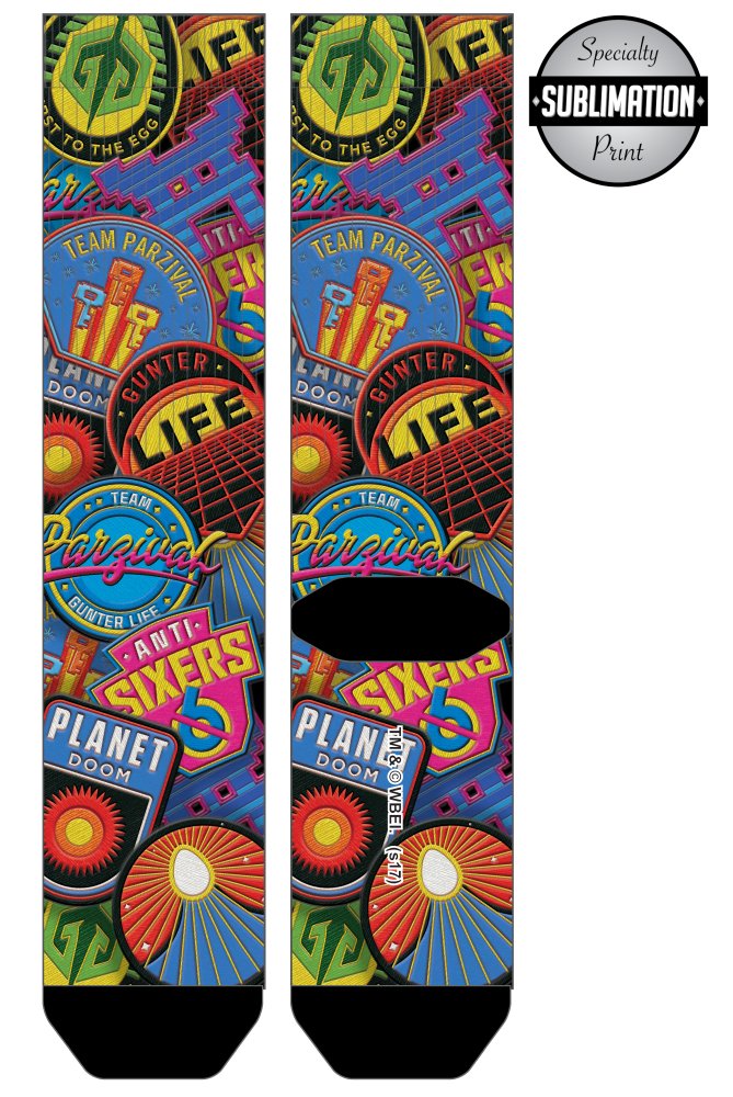 Ready Player One AOP Sublimated Crew Socks