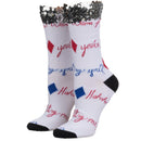 Birds of Prey Sequin Cuff Crew Socks, Sock Size 9-11 / Shoe Size 5-10