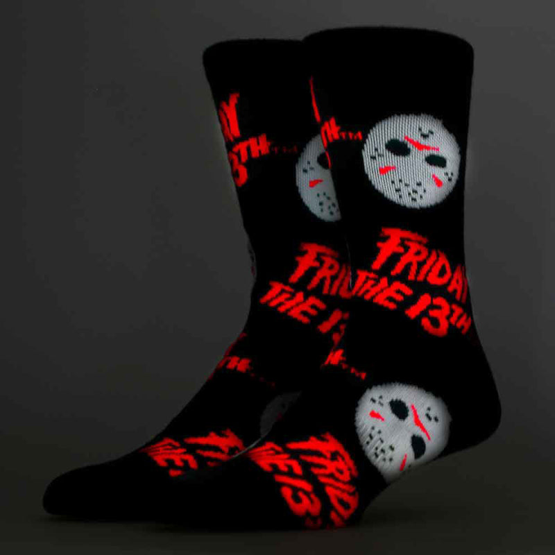 Friday The 13th Icons Black Light Crew Sock, 10-13