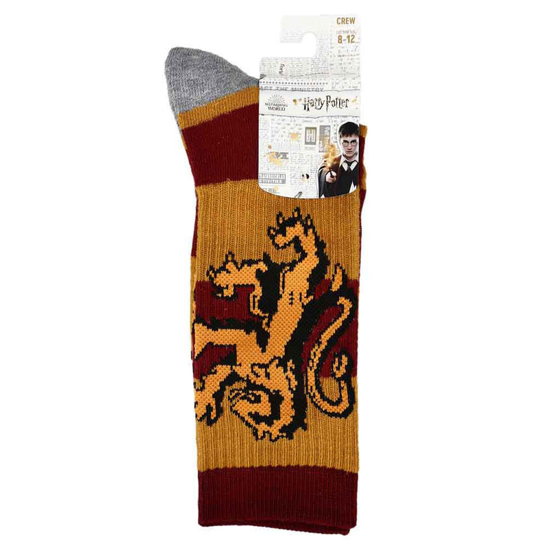 Harry Potter Gryffindor Rugby Stripe Crew Socks, 10-13
