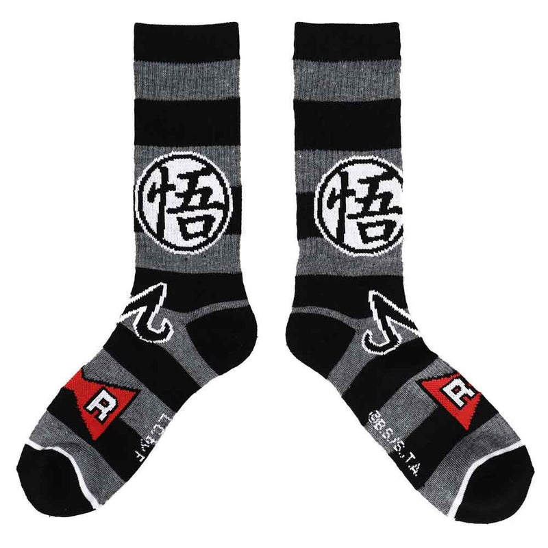 Dragon Ball Z Symbols 3 Pair Crew Socks, 10-13