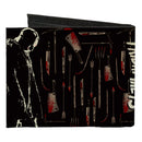 Friday the 13th Jason Machete Pose Bloody Tools Canvas Bi-Fold Wallet
