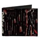 Friday the 13th Jason Machete Pose Bloody Tools Canvas Bi-Fold Wallet