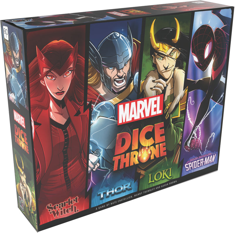 Marvel Dice Throne | 4 Hero Box Featuring Scarlet Witch, Thor, Loki, Spider-Man