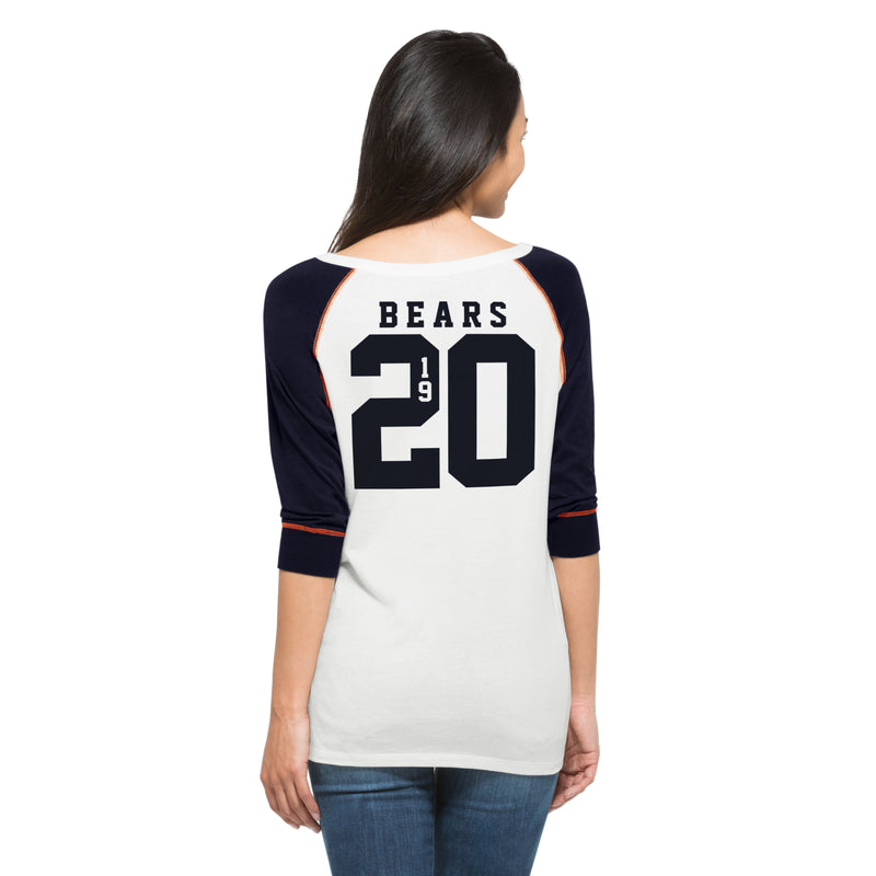 Chicago Bears Glitz Women's White Wash Henley Shirt