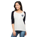 Chicago Bears Glitz Women's White Wash Henley Shirt