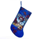 Grateful Dead Blue Stocking With Rose Skeleton