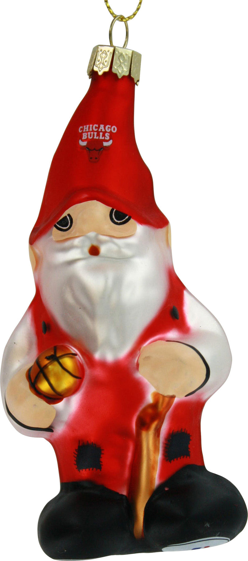 Chicago Bulls Blown Glass Gnome Ornament