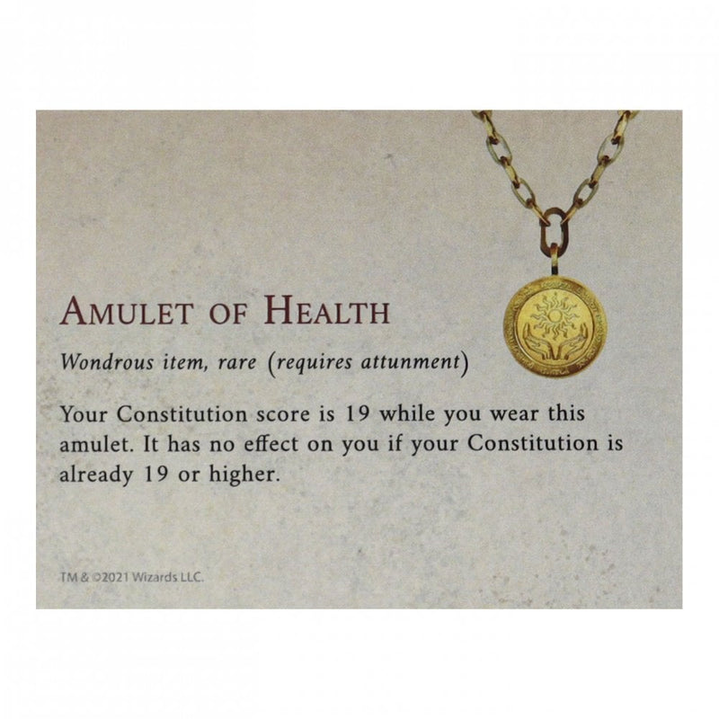 Dungeons & Dragons Limited Edition 24K Gold Plated Amulet of Health Medallion