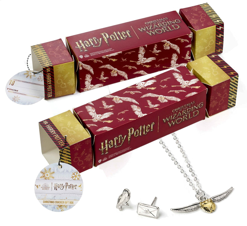 Harry Potter Hedwig Red Gift Cracker with Stud Earrings & Necklace