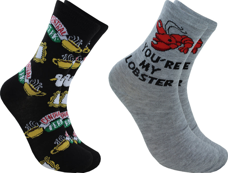 Friends You're My Lobster Juniors/Womens 2 Pair Socks Size 4-10