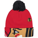 Reebok Chicago Blackhawks Cuffed Knit Hat with Pom
