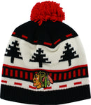 Chicago Blackhawks Trees Pom Beanie