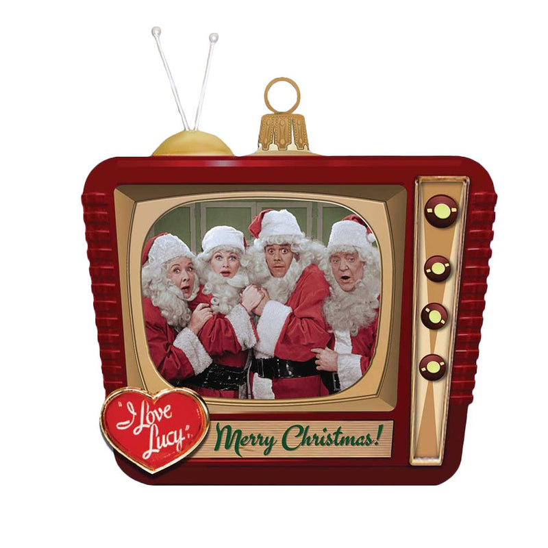 I Love Lucy Christmas Scene TV Glass Ornament