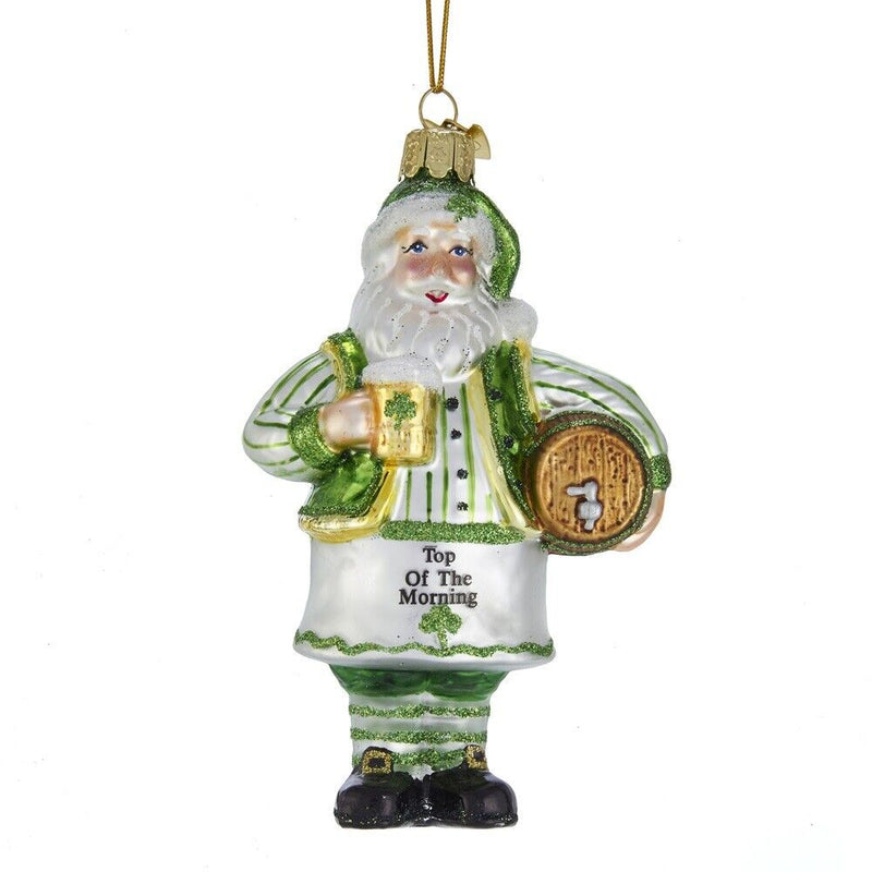 Irish Santa-Noble Gems Glass With Beer Ornament
