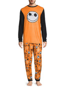 Nightmare Before Christmas Jack Skellington Men's Pajama Set, Orange