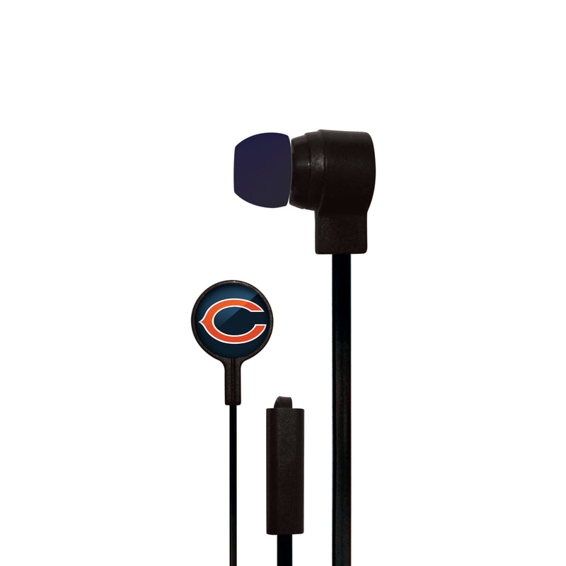 Chicago Bears Big Logo Earbuds, Small, Black