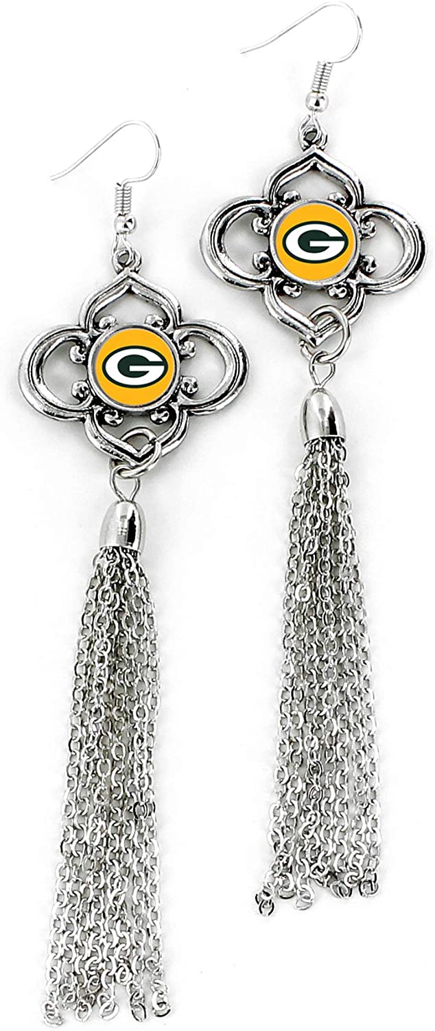 Green Bay Packers Charmed Tassel Earrings