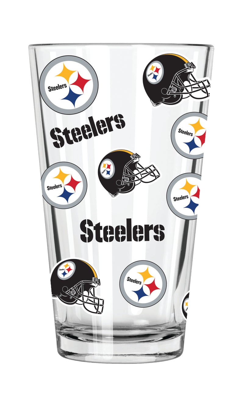 All Sales Final - Pittsburgh Steelers All Over Print 16oz Pint Glass