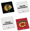 Chicago Blackhawks Vintage Square Coaster Set with Caddy