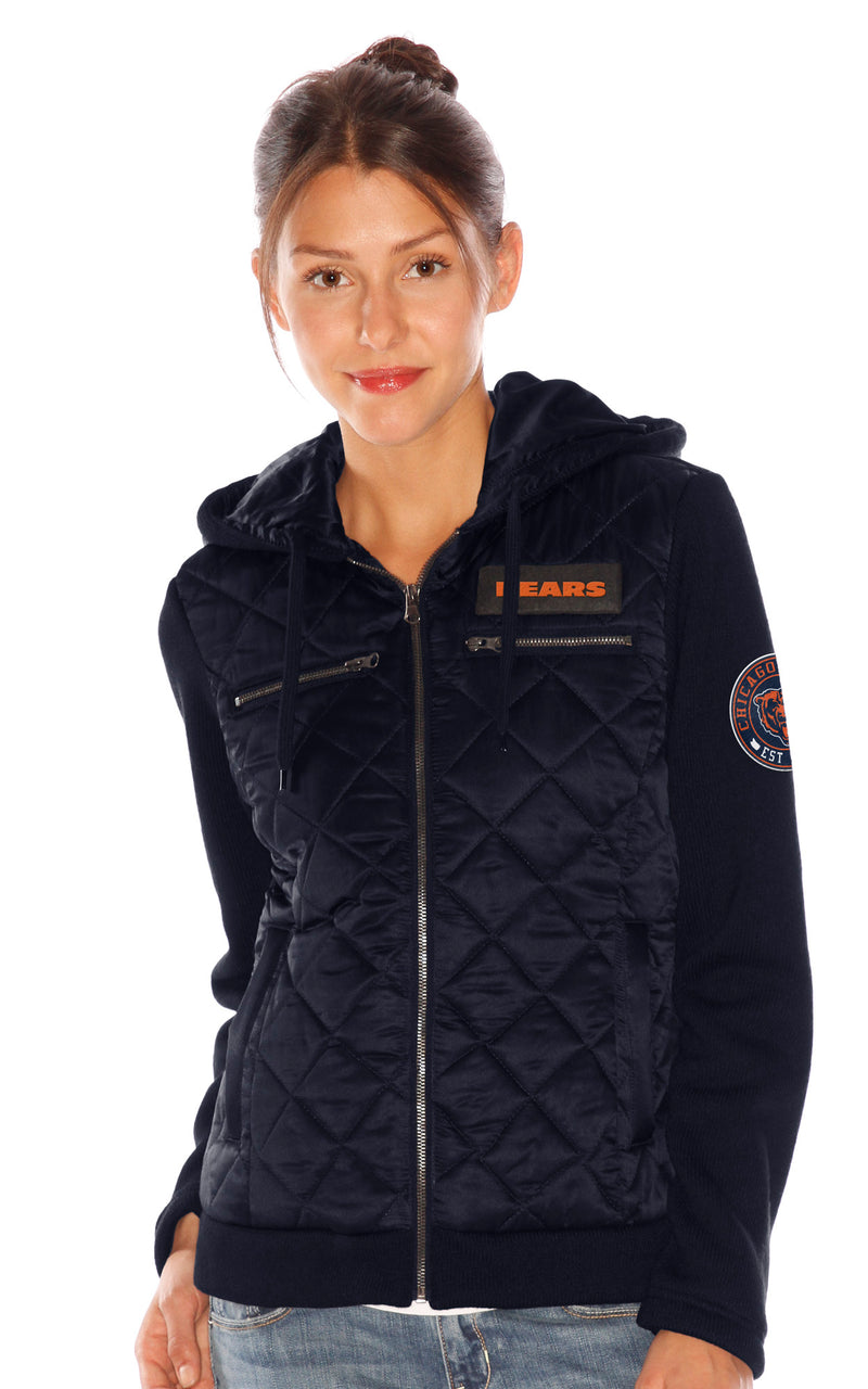 Chicago Bears Ladies Navy Quilted Jacket