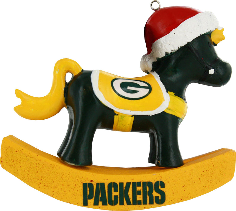 green bay packers,rocking,horse,ornament