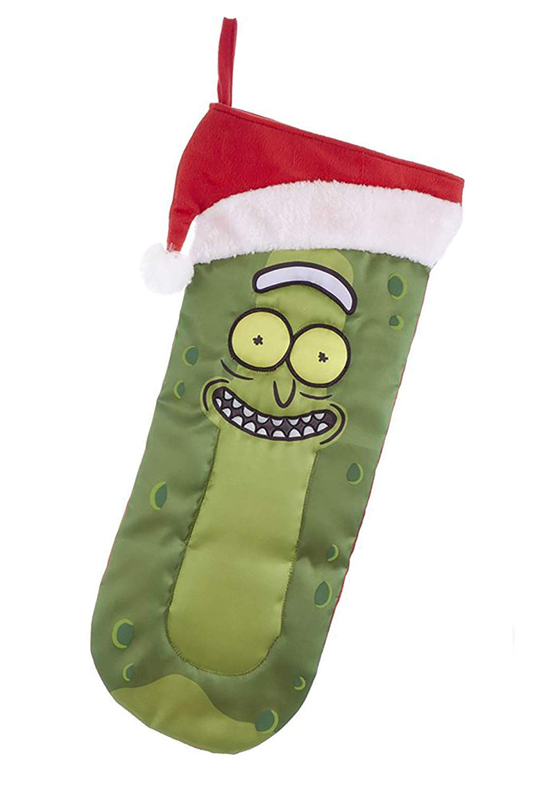 Rick and Morty Pickle Rick Stocking with Santa Hat