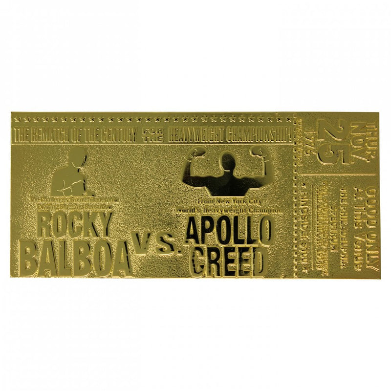 Rocky II Apollo Creed Limited Edition 24K Gold Plated Ticket