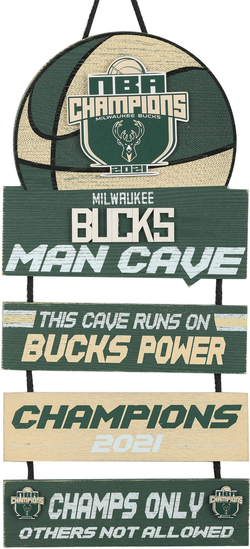 Milwaukee Bucks 2021 NBA Champions Man Cave Sign