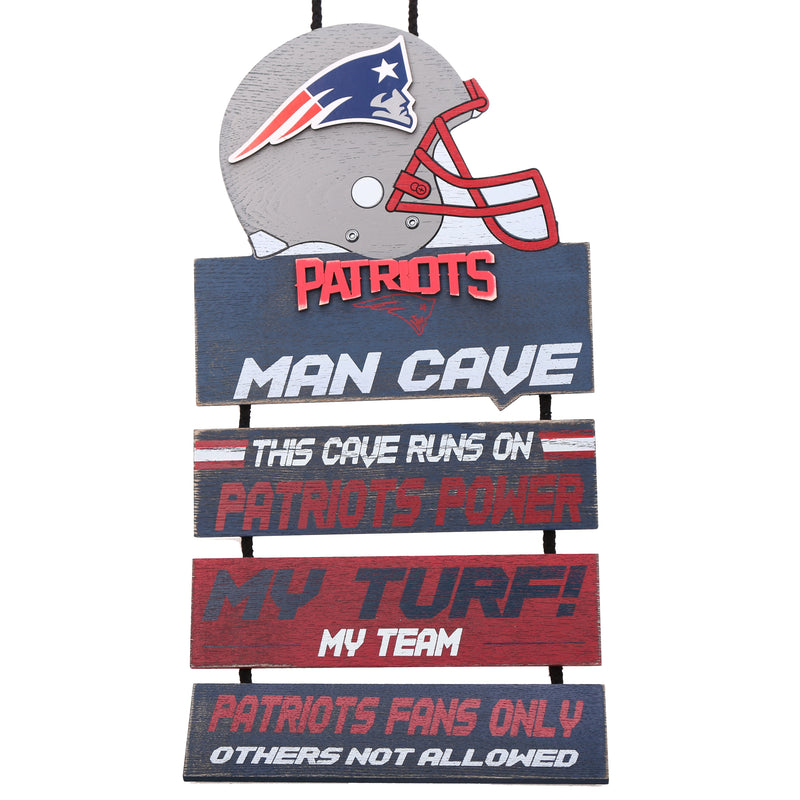 New England Patriots Man Cave Hanging Wall Sign