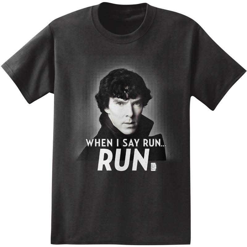 Sherlock Holmes When I Say Run Men's Black T-Shirt