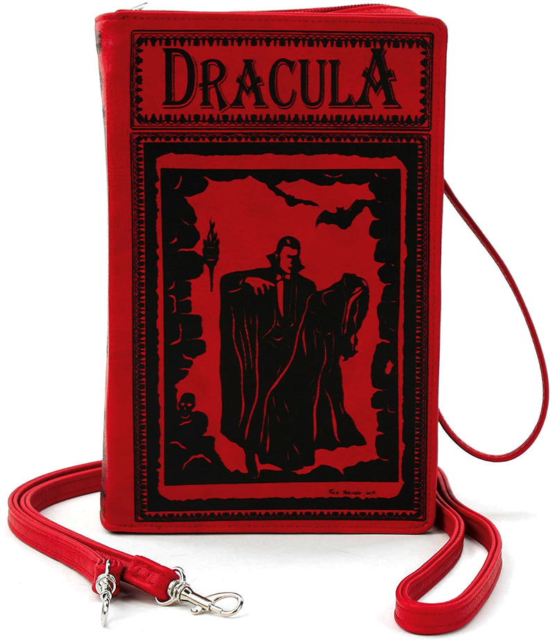 Dracula Book Cross Body Bag in Vinyl, Red