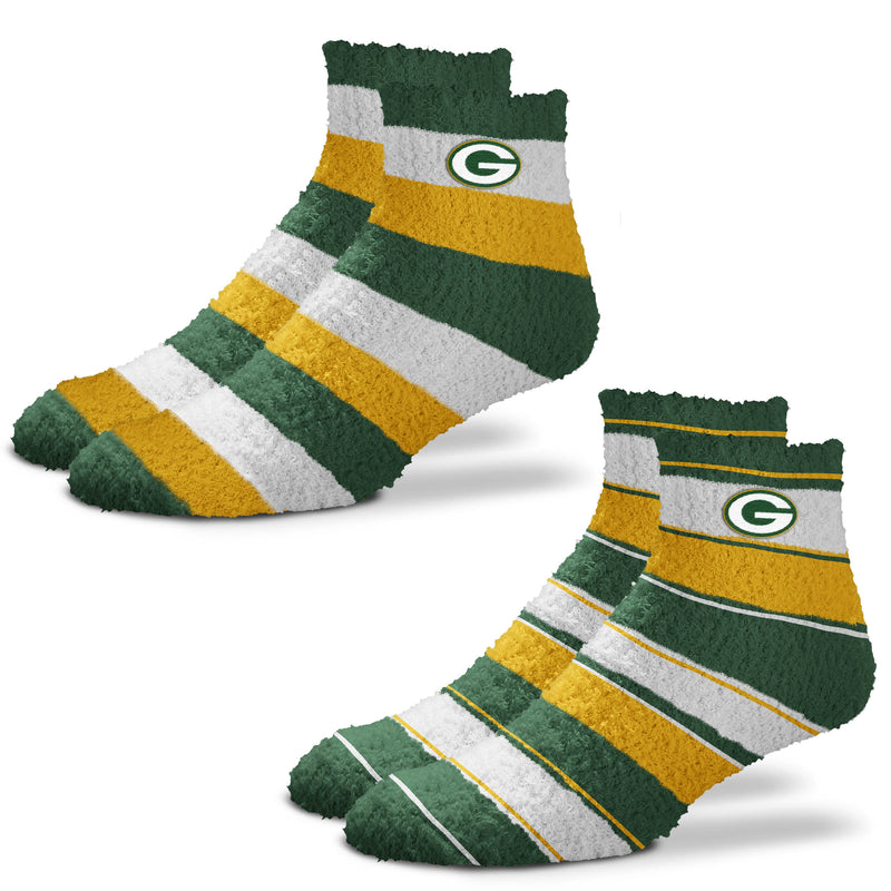 Green Bay Packers Skip/Pro Stripe Slipper Socks, 2-Pack, One Size