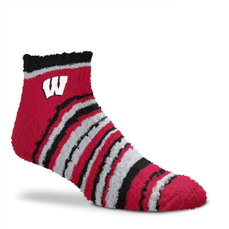 Wisconsin Badgers Muchas Rayas Women's Short Sleep Socks, OSFM