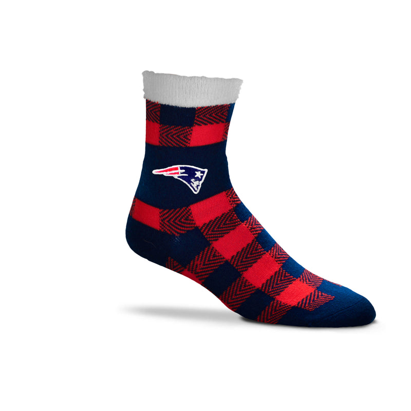 New England Patriots Buffalo Plaid Slipper Socks, One Size