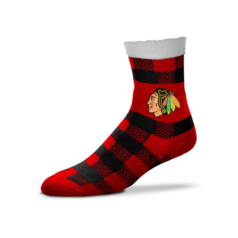 Chicago Blackhawks Buffalo Plaid Slipper Socks, One Size
