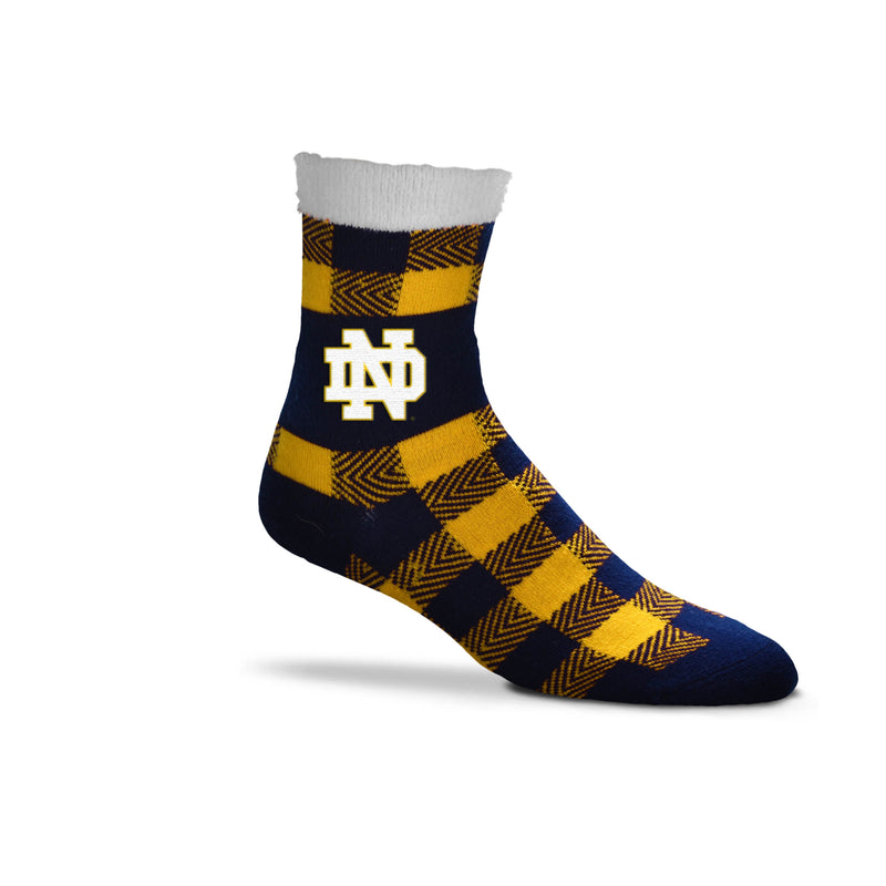 Notre Dame Fighting Irish Buffalo Plaid Slipper Socks, One Size