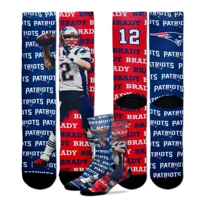 New England Patriots Say My Name Tom Brady Sublimated Socks