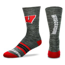 Wisconsin Badgers Quad Promo Adult Crew Socks, Large