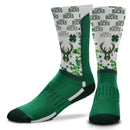 Milwaukee Bucks 4 Leaf Clover Luck V-Curve Socks