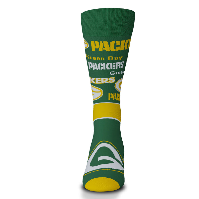 Green Bay Packers End to End Big Logo Socks, One Size
