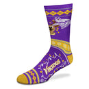 Minnesota Vikings Sweater Stripe Adult Holiday Socks