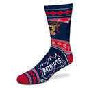 New England Patriots Sweater Stripe Adult Holiday Socks