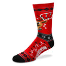 Wisconsin Badgers Sweater Stripe Men's Holiday Socks