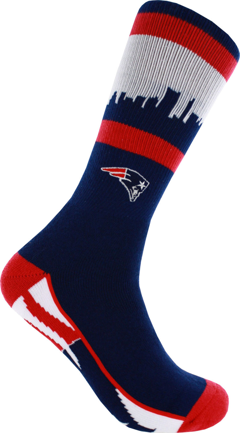 New England Patriots Skyline Zoom Promo Men's Socks, Large