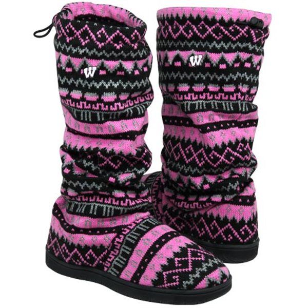 Wisconsin Badgers Women's Jacquard Knit Boots